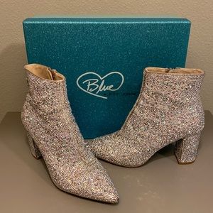 Blue by Betsy Johnson Cady Rhinestone Boots Booties Size 7